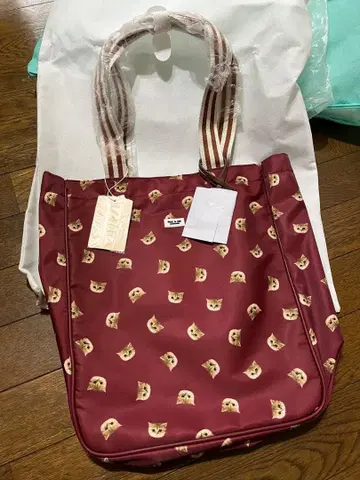 새상품 폴앤조 토트백 고양이 무늬