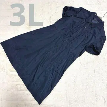 [ 새상품급 ] ef-de 에프데 셔츠 원피스 네이비 프릴 15호 3L