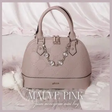 비쥬 장식 pium 모노그램 미니 백 모브 핑크