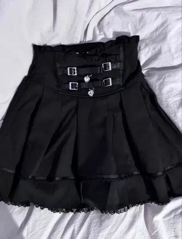 LIZLISA 리즈리사 2단 리본 벨트 치마바지 블랙 프리 사이즈