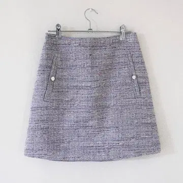 에메르 리파인즈 트위드 미니 스커트 블루 S 유나이티드 애로우즈