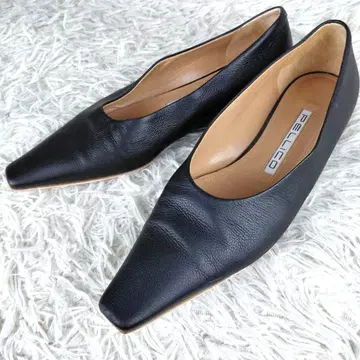 새상품급 펠리코 다마 고급 펌프스 올 가죽 스퀘어토 플랫슈즈