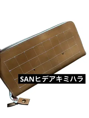 SAN 히데아키 미하라 새상품급 세컨드 백 파우치 천연 가죽