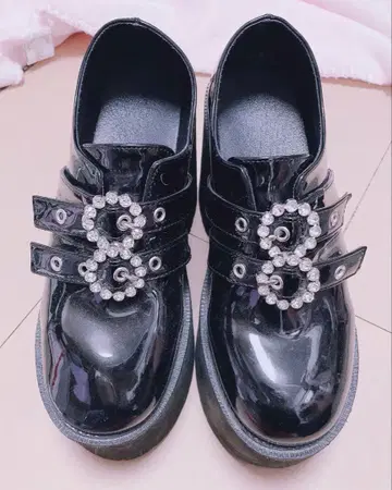 BUBBLES 더블 버클 통굽 신발 13cm