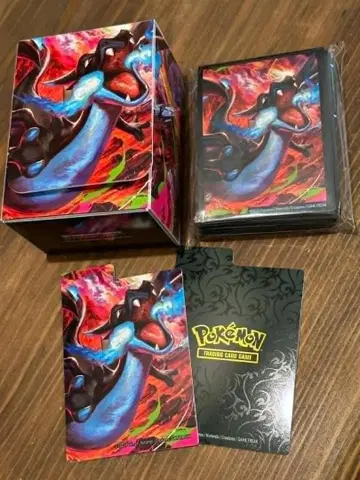 메가 리자몽 X ex 슬리브 + 카드 슬리브 박스 포켓몬 카드 슬리브