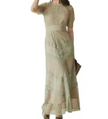 [ 완판 ] LAGUNAMOON LADY 숄더 개더 레이스 맥시 원피스