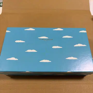 츠모리치사토 고양이 아트 프린트 블루 소가죽 장지갑