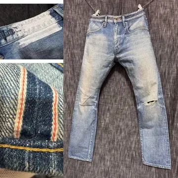 nonnative 노후화 셀비치 일본제 빨간색 데님 청바지 인디고