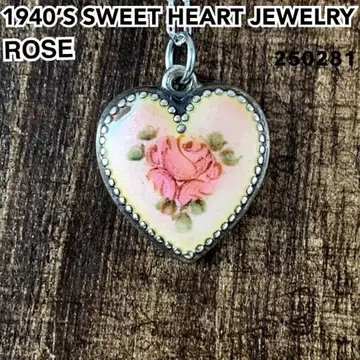 스위트하트 주얼리 로즈 에나멜 실버 빈티지 목걸이 1