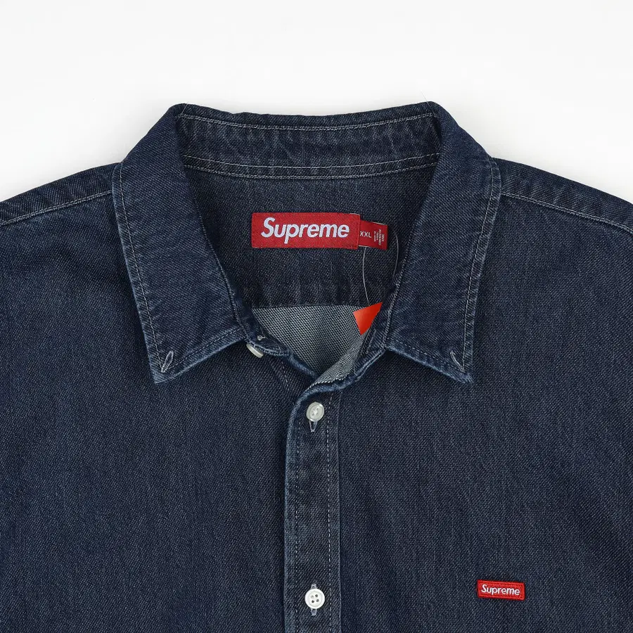 [XXL] Supreme 小型 Box Logo 牛仔衬衫 靛蓝色 - 25FW