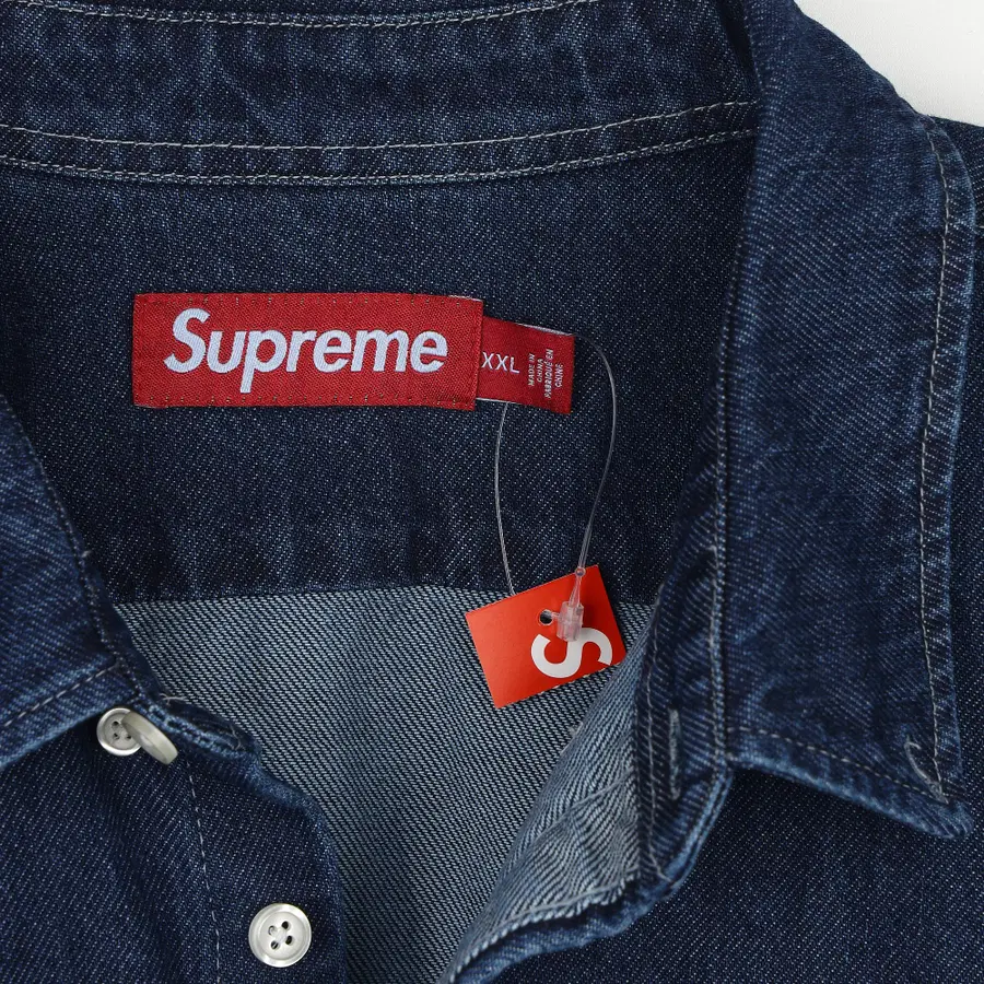 [XXL] Supreme 小型 Box Logo 牛仔衬衫 靛蓝色 - 25FW