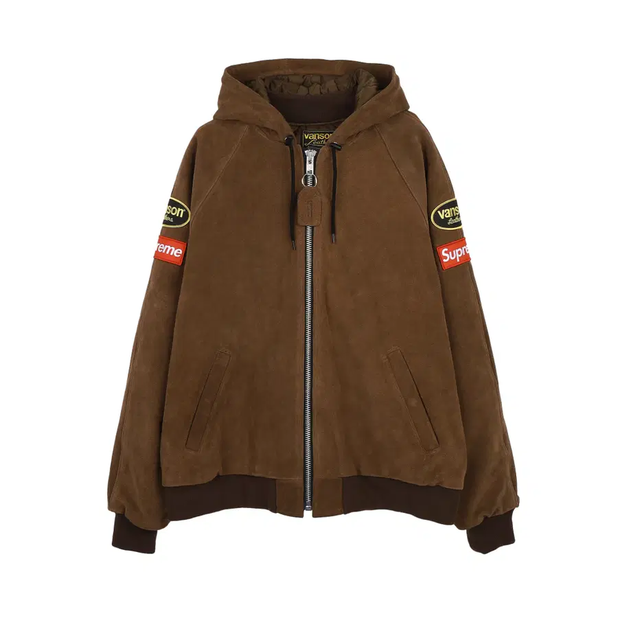 [L] Supreme x Vanson Leather Hooded Work Jacket Suede - 24FW