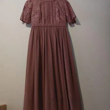 aimer anche 핑크 레이스 롱 드레스