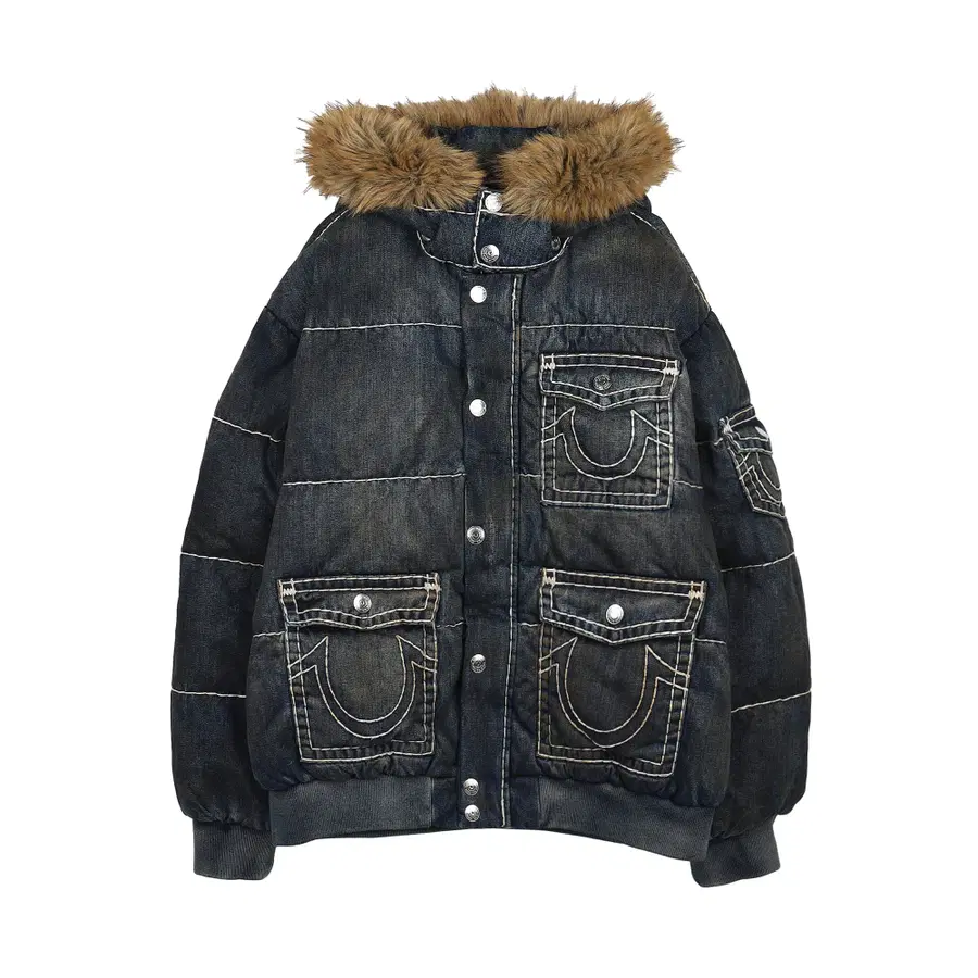 [XL] Supreme x True Religion 绗缝夹克 脏靛蓝 - 25FW