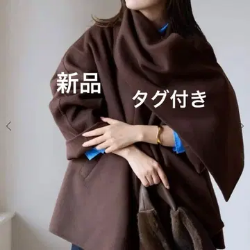 SLOBE IENA SUPER140 더블 페이스 노카라 코트 스톨