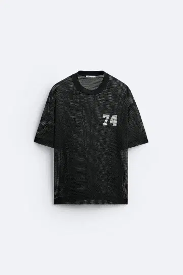 메쉬 티셔츠 블랙 74 ZARA