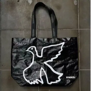익일 배송 VINKID 블랙 토트백 비둘기 디자인