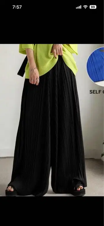 안티카 랜덤 플리츠 셀프컷 팬츠 H-730