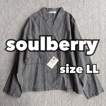 택 포함 soulberry 소울베리 자켓 깅엄 체크 면 린넨