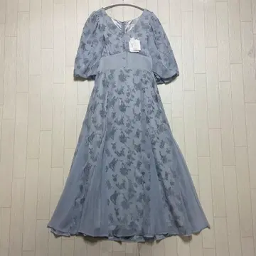 [미사용 새상품] 머큐리 듀오 볼륨 슬리브 양류 자수 원피스