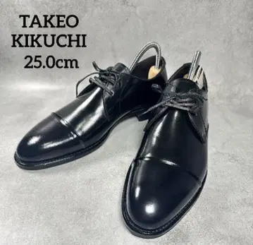 다케오 키쿠치 스트레이트 팁 25 가죽 신발 비즈니스 드레스업 신발 블랙