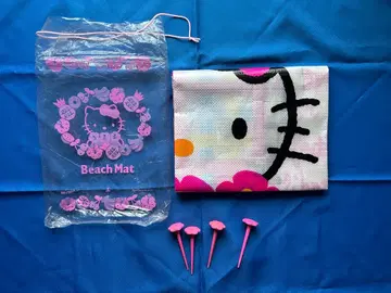 헬로키티 트로피컬 후르츠 비치 매트 하이비스커스 레트로 레어