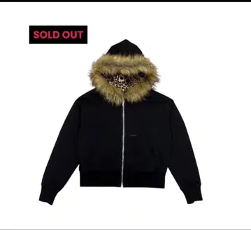 9/S PROJECT FUR ZIP HOODIE - BLACK