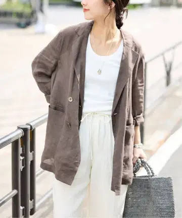 SLOBE IENA 브라운 더블 브레스트 자켓