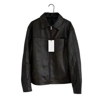 26SS 워시드 페이크 레더 자켓 올리브 오일 M