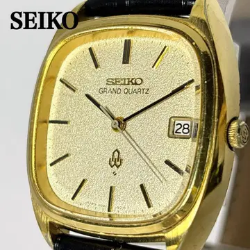 [ 작동 새 배터리 벨트 ] SEIKO 그랜드 쿼츠 스퀘어 기요셰