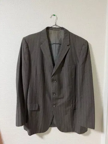 그레이 브라운 스트라이프 테일러드 자켓