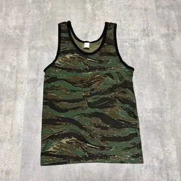 80s 빈티지 스포츠웨어 탱크탑 카모플라쥬 타이거 카모