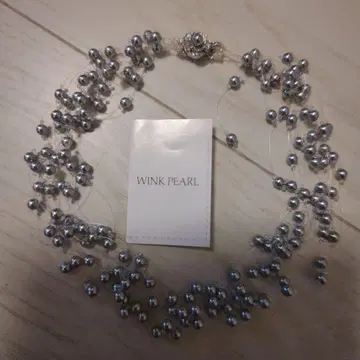 WINK PEARL 실버 펄 비즈 목걸이