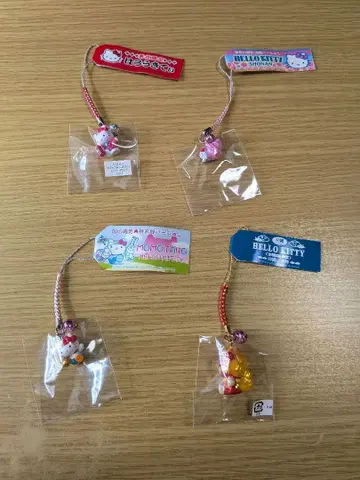 [미사용] 지역 한정 키티 매듭 스트랩 4개 세트