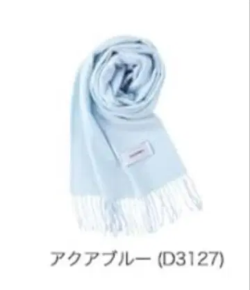 캐시미어 100% 머플러 무지 라이트 블루 고급 방한 스톨