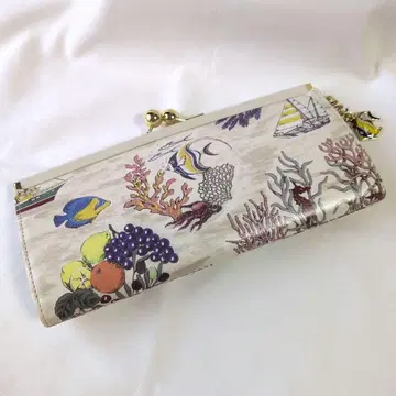 케이타 마루야마 장지갑 가마구치 열대어 후르츠 화이트 트로피컬