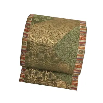 후쿠로 오비 촉강 문양 오동나무 금실 치토세 브라운 KO-1153