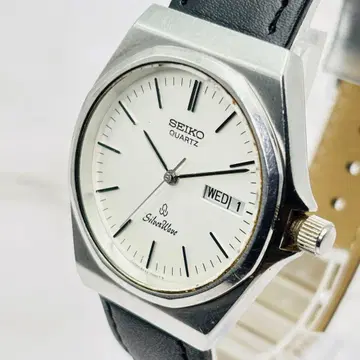 작동 SEIKO 실버 웨이브 데이데이트 남성용 손목시계 빈티지