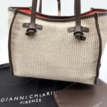 GIANNI CHIARINI 카고백 토트백 부속물 있음 브라운