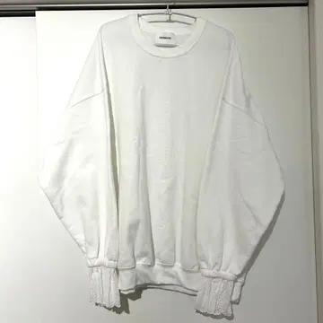 소매 레이스 맨투맨 화이트 루즈핏 성숙/러블리 미사용급 오버 사이즈 인기