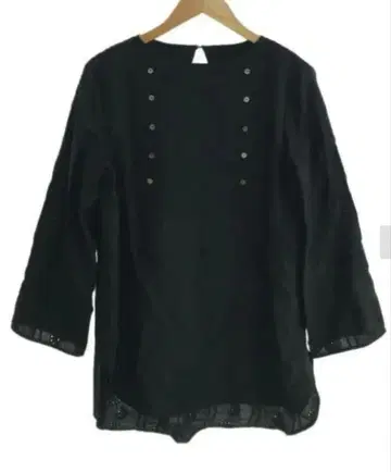 willfully 자수 긴팔 셔츠 블라우스 튜닉 블랙