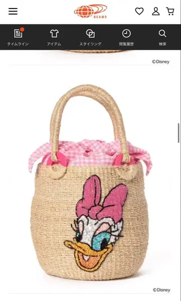 BEAMS BOY 20주년 별주 Disney 카고백 mini 데이지 덕