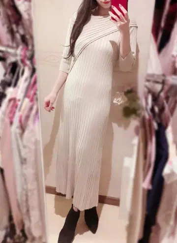 snidel 아지메 와이드 리브 니트 원피스