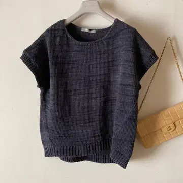 띠어리 럭스* 넉넉한 코튼 프렌치 슬리브 멜란지 썸머 니트