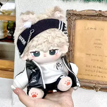 새상품 20cm 인형 옷 무속성 봉제 인형 옷 갈아입기 멋진 블랙