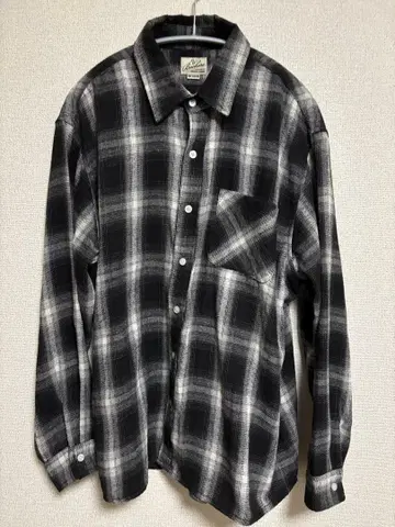 Backers 옴브레 체크 플란넬 셔츠 블랙