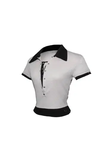 theredthread 바이컬러 레이어드 탑 그레이