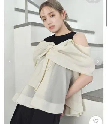 fray i.d 컷 콤비 페플럼 상의