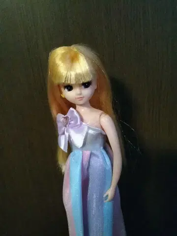 리카짱 인형 보송보송 금발 원피스