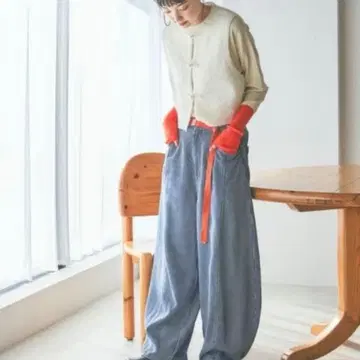 niko and - 3D 드롭 데님 팬츠 인디고 히코리 M